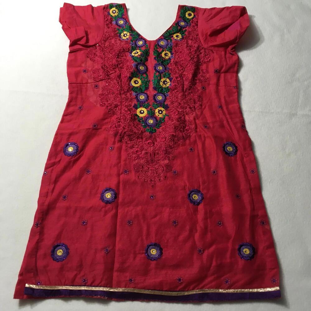 Fashion Dress Embroidered Hippie Mexican Peasant Ethnic Gypsy Boho burgundy